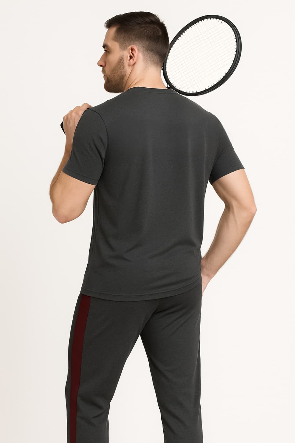 Men’s Dry-Fit Tracksuit-Grey/Maroon combo#156 - Superwear