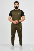 Men’s Dry-Fit Tracksuit-Olive Green/Black combo#157 - Superwear