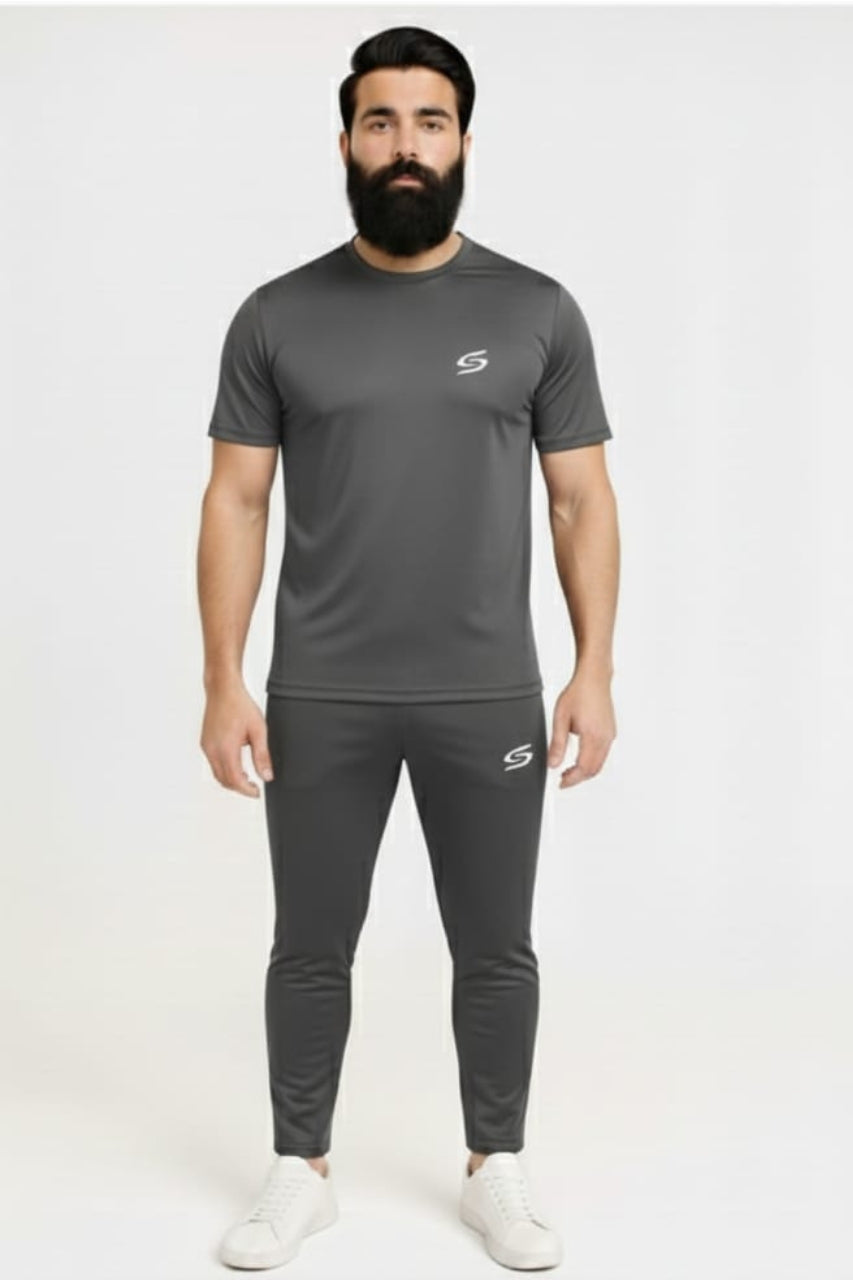 Men’s Dry-Fit Tracksuit-Full Grey #175 - Superwear
