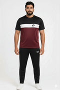 Men’s Dry-Fit Tracksuit-Maroon/White/Black Combo #180 - Superwear