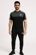 Men’s Dry-Fit Tracksuit-Adi Style-Black/Grey Combo#193 - Superwear