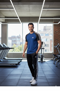 Men’s Dry-Fit Tracksuit-Adi Style-Royal Navy/Black Combo#197 - Superwear